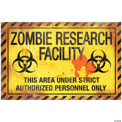 Metal Zombie Research Facility Sign- front view