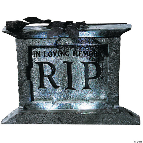 Light Up Tombstone Pedestal with Rose