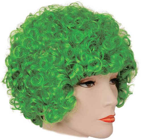 High Quality Short Curly Clown Wig Green