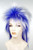 Adult punk fright wig blue roots with white tips