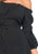 Plus High-Low Peasant Dress- black up close