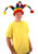 Rainbow Wacky Jester Plush Hat- worn by adult model