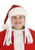 Dread Santa Hat- worn by model in santa suit, front view