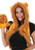 Lion Furry Plush Hood- worn by female model