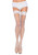 Nicole Fishnet Thigh High Stockings- white