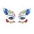 Face Crystals Phoenix Blue/Silver/Red