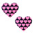 Pasties Pink Hearts on Black Heart