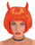 WIG DEVIL RED WITH HORNS