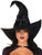 Large Ruched Black Witch Hat- front view