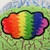 Bipolar brain plushie- green side view of positive brain cloud 