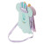 Pastel Ghost Mickey And Minnie Glow In The Dark Double Sided Crossbody Bag- top angled view