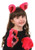 Magenta Anime Cat Ears Headband- worn by child model with other accessories