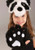 Panda Plush Headband & Paws- worn by girl model, paws up close