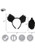 Black Bear Ears & Tail Kit- measurements 