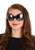 Black Creepy Crawler Fly Glasses- worn by female model
