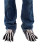 Skeleton Feet- front view, paired with jeans