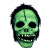 Mabry Monsters- Gary Mask (Glow in the Dark)- front view, glowing