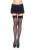 Josi Fishnet Thigh Highs- black/ black