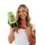 "I'm The Good Kind Of Fat" Plush Avocado- held by model