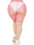 Troublemaker Fishnet Biker Shorts- plus, pink, back view