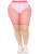 Troublemaker Fishnet Biker Shorts- plus, pink, front view