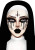 Evil Nun Rhinestone Stick-On Jewels- on face