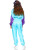 Women's 80s Track Suit Costume- back view, full body