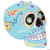 Day of the Dead Blue Sugar Skull- right side view