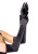 Long Satin Gloves- black