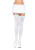 Kay Opaque Thigh Highs with Bows- white/blue