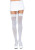 Kay Opaque Thigh Highs with Bows- white/white