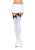 Kay Opaque Thigh Highs with Bows- white/black