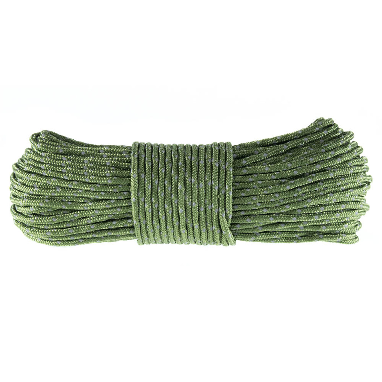 Reflective Tent Rope - Army Green - 100ft