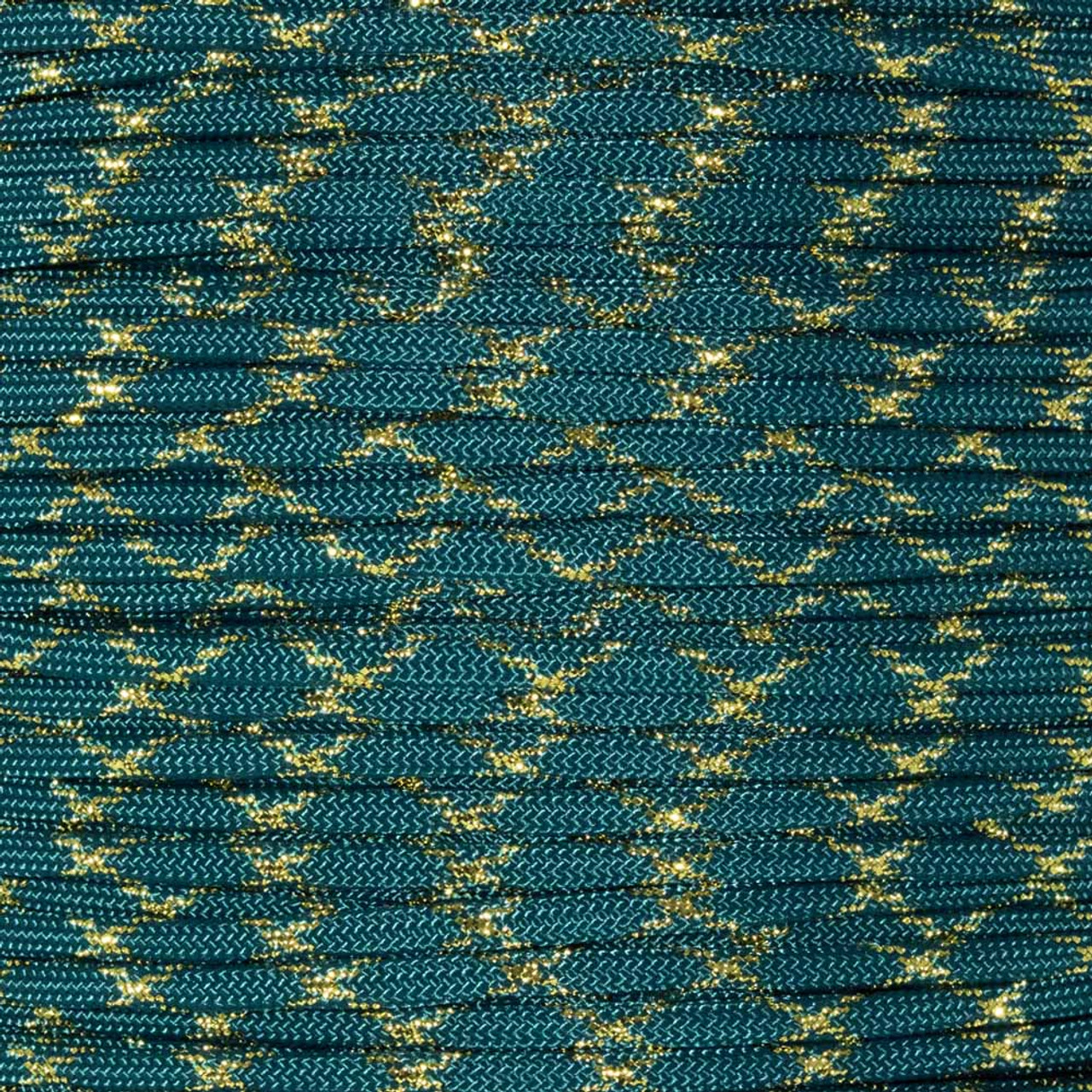 Teal Gold Metallic 550 Paracord 100 Feet