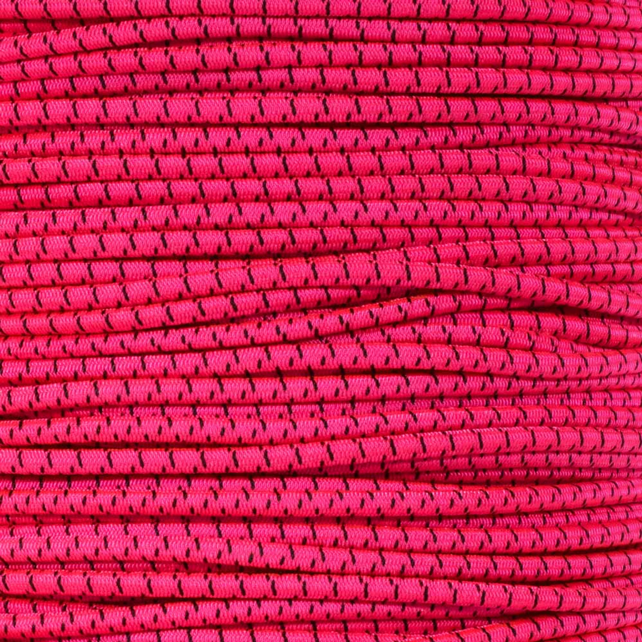 Neon Pink Black 1/8 inch Shock Cord Spools