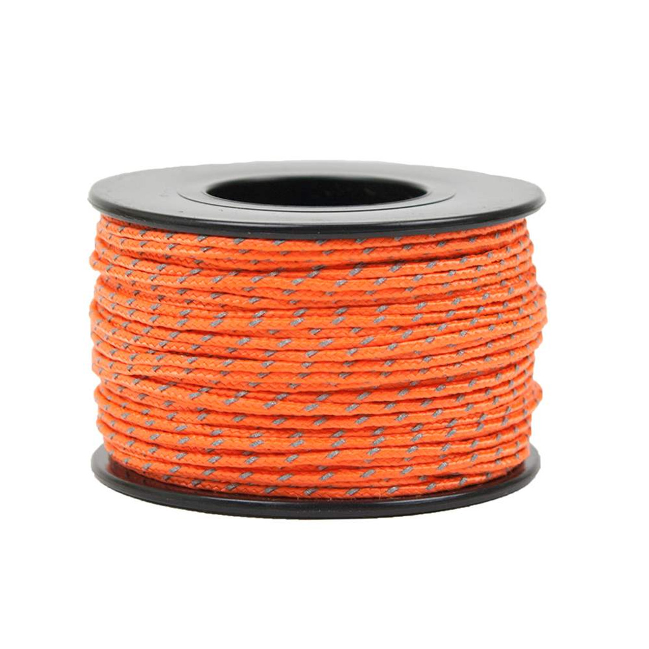 Neon Orange Micro Cord with Reflective Tracers - 125 Feet