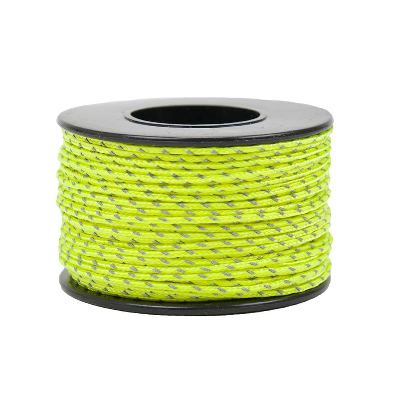 Neon Yellow Micro Cord with Reflective Tracers - 125 Feet