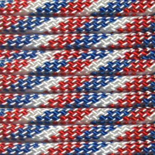 425 Paracord Red, White & Blue 6869 Made in the USA Nylon/Nylon (100 FT.)