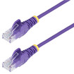 StarTech 15FT Purple Slim CAT6 Ethernet Cable - N6PAT15PLS