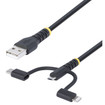 StarTech 3.3FT (1M) Rugged USB Multi Charging Cable - RLTCUB1MBK