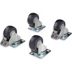 StarTech Caster KIT - Black Silver - MAX Load - 4POSTCASTER