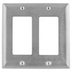 Hubbell Decorator Cover Plate 2 Gang Stainless Steel - SS262