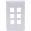 Face Plate Rear-Loading 6 Port Single Gang White