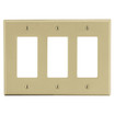 Hubbell Wallplate 3-Gang 3) Decorator Ivory - P263I