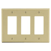 Hubbell Wallplate 3-Gang 3) Decorator Ivory - P263I