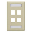 Black Box Keystone Wallplate - Single-gang 4-PORT Ivory - WPT472