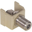 Hubbell AV Connector F-Type Coupler Bulkhead F/F Ivory