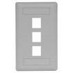 Hubbell Phone/Data/Multimedia Faceplate Face Plate Rear-Loading 3-Port Single-Gang Gray - IFP13GY