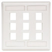Hubbell Face Plate Rear-Loading 9 Port Double Gang White - IFP29W
