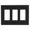 Hubbell Wallplate M-Size 3-Gang 3) Decorator Black - PJ263BK